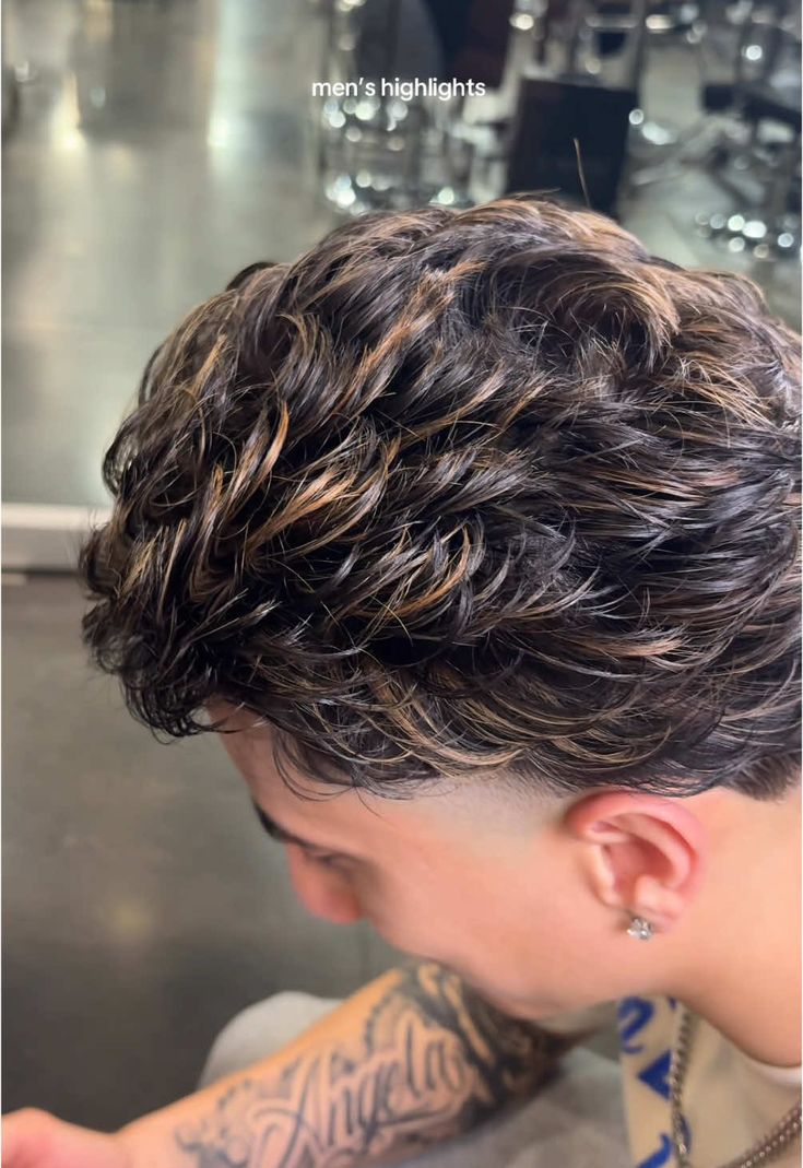 Outdoor view of red highlighted hair